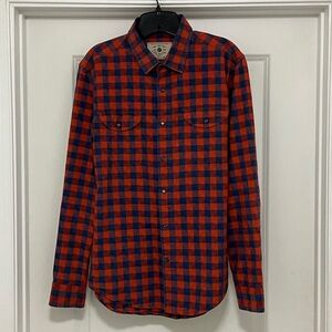 Zara Red and Blue Plaid Casual Shirt